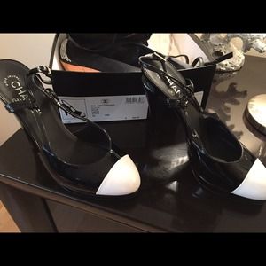 Chanel open back pumps