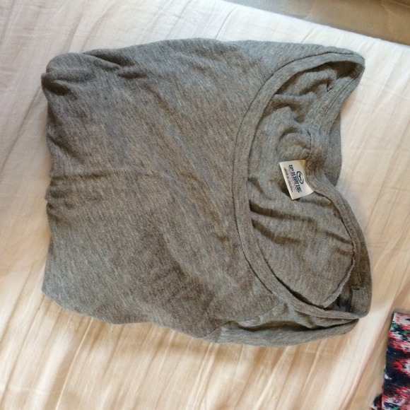 Pink long sleeve grey shirt