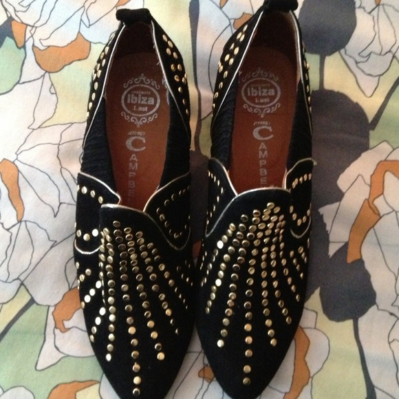 Jeffery Campbell gold studded ankle booties!!