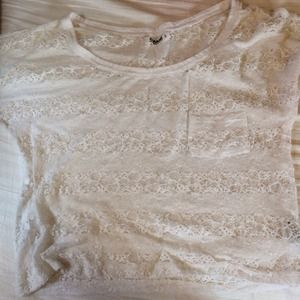 White lace crop top