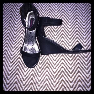 Black Ankle Strap Wedges