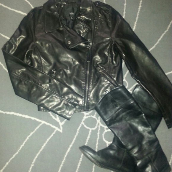 Black leather jacket