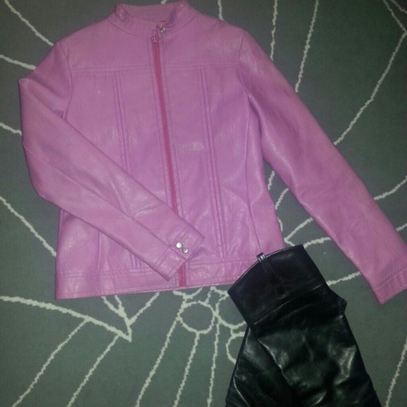 Pink leather jacket