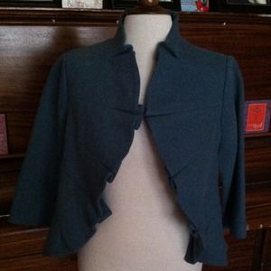 Ruffled rayon/wool jacket