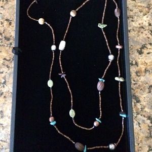 Silpada long strand Multi bead necklace.