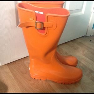 Orange Rain Boots