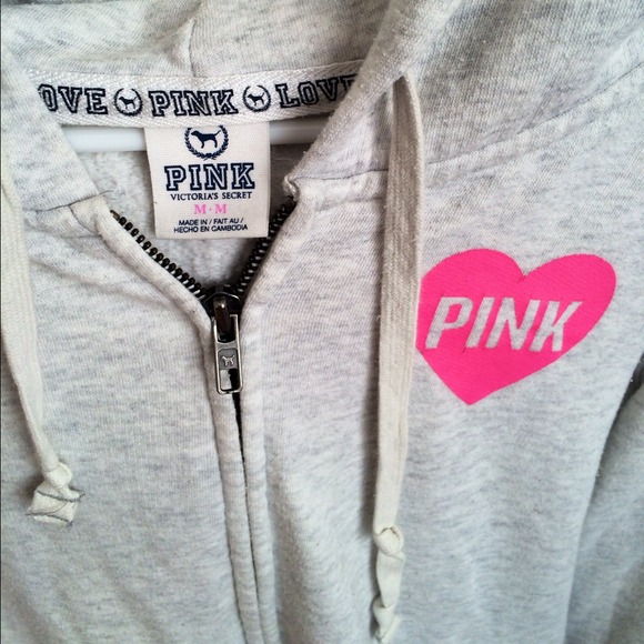 VS PINK Grey Hooded Sweatshirt