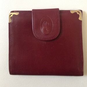 VINTAGE Cartier Billfold Wallet - dark burgundy