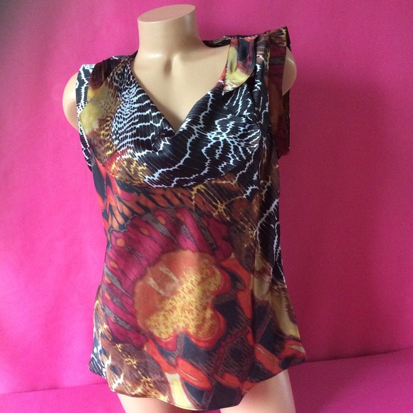 Worthington Sleeveless Drape Front Blouse  PL