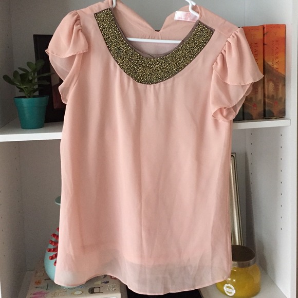 Shabby Apple Blush Beaded Top