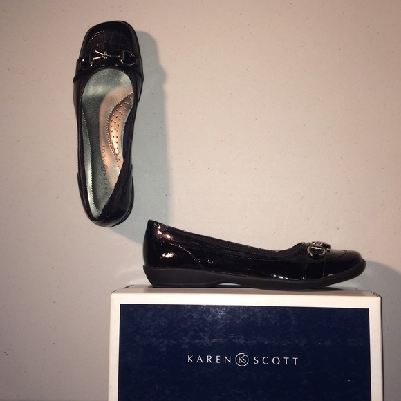 Karen Scott Black Oliver Croco Fkats Size 9.5M - Picture 1 of 4
