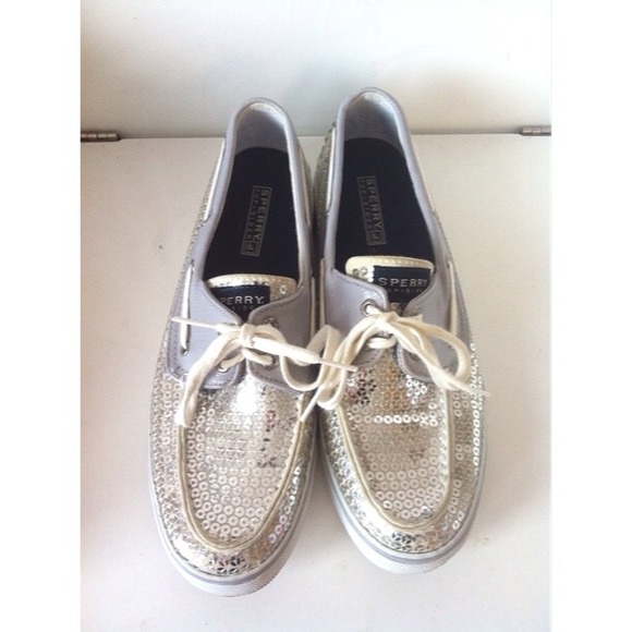 Silver sequin Sperry Top-Siders