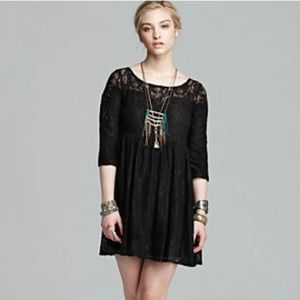 Free people black lace shake up cocktail dress.