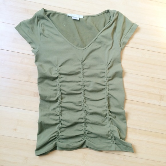 Green stretch top with ruching - Picture 4 of 4