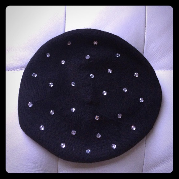 Rhinestone beaded beret