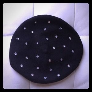 Rhinestone beaded beret