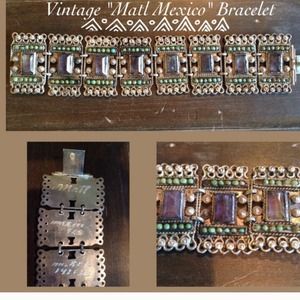 Re-listing!✨Vintage SS Amethyst Turquoise Bracelet