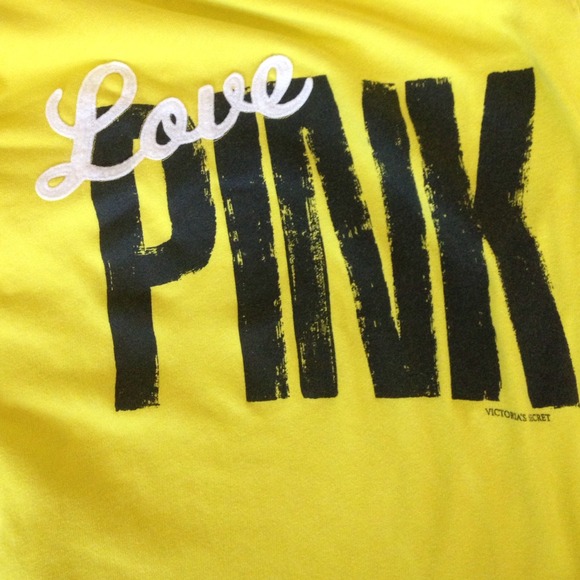 PINK yellow sweatshirt