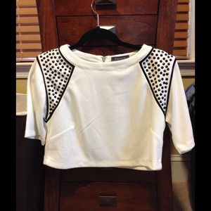 White Crop/Half Shirt