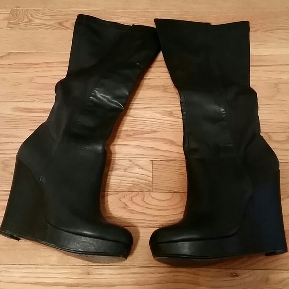 Steve Madden Black Wedge Boots