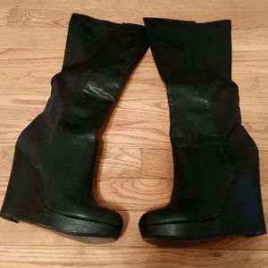 Steve Madden Black Wedge Boots