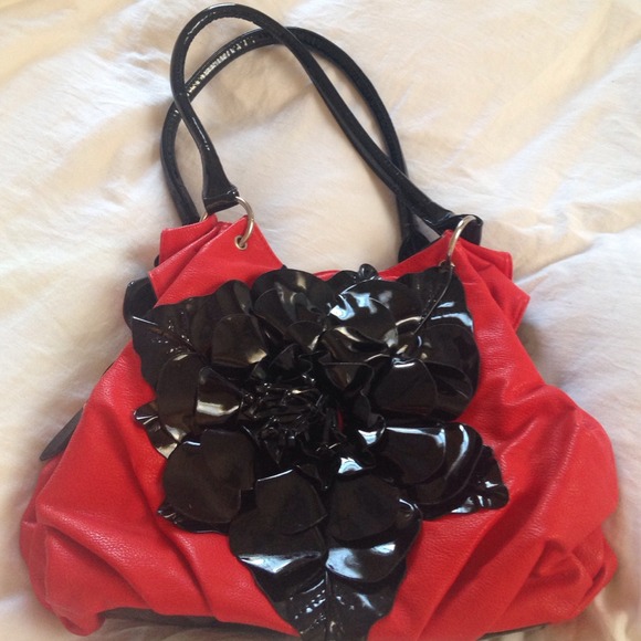 Brand new red and black flower bag!