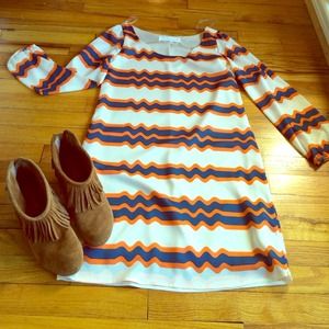 🎉🎉HOST PICK 🎉🎉Orange and Navy Shift Drsss