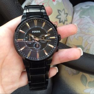 Men's Black Fossil Watch
