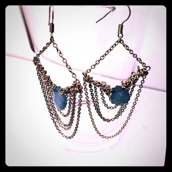 🆕Gold and blue earrings