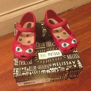 SOLD... Mini Melissa red cat Mary Janes
