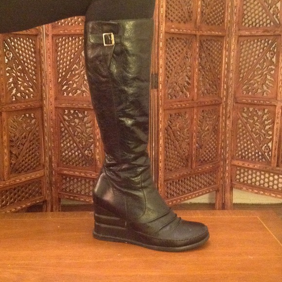 Miz Mooz Black Leather Boots Britton 8.5.