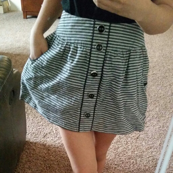High Waist Striped Skirt