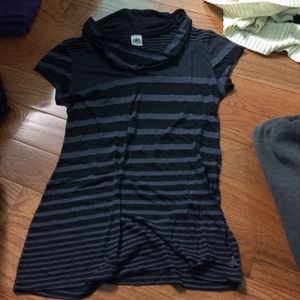 Striped cowl neck tunic