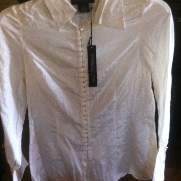 Off white silk top