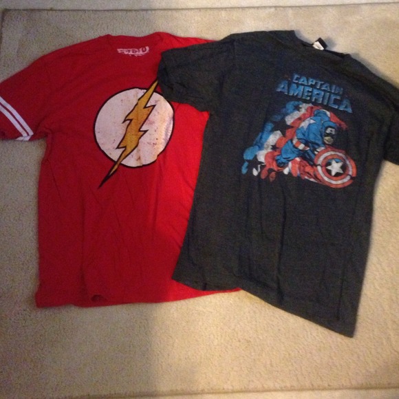 Medium Superhero Shirts | Captain America & Flash