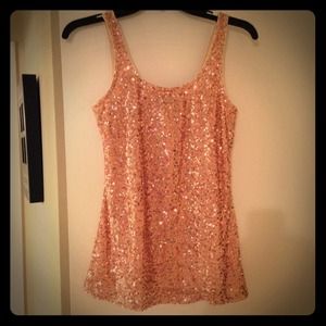 Fitted rose gold sequined top!