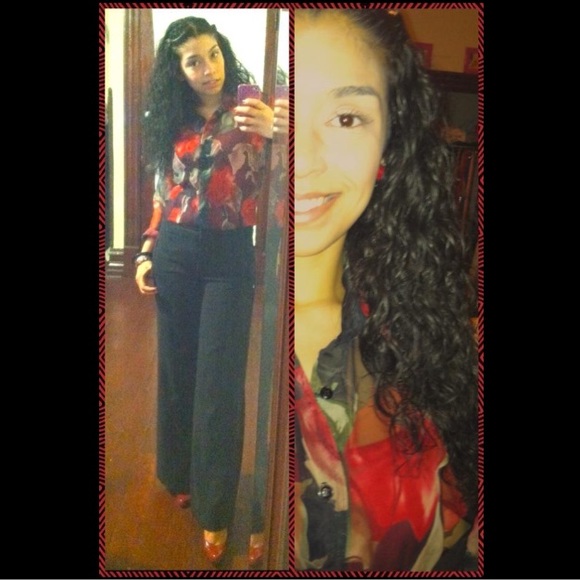 🌹Vintage sheer rose XOXO blouse🌹