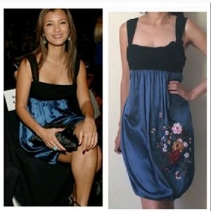 Bcbg silk blue party dress