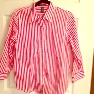 Ralph Lauren pink and white stripe Oxford shirt