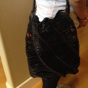 Bally Woven Leather Bucket Bag