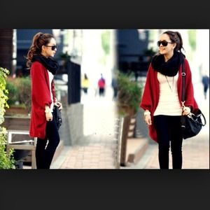 Red knit sweater!!