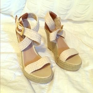 Steve Madden natural wedges!! Worn once!!