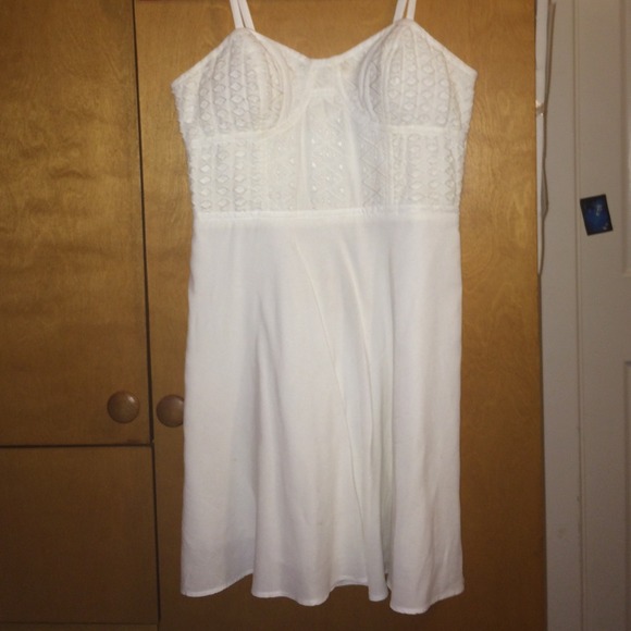 White eyelet corset dress