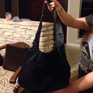 Suede black purse
