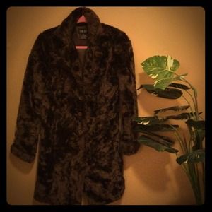 Tall Faux Fur Pea Coat