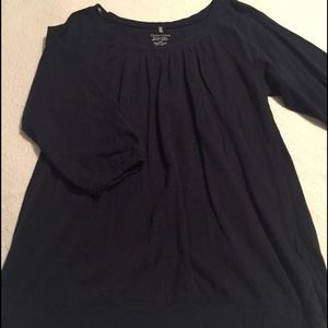 Navy peasant top