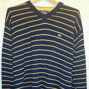 Yellow and blue sweater