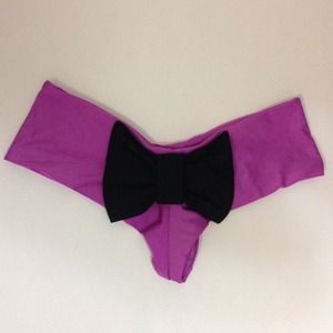 Lolli Bow Bottom-Orchid w/ Black Bow, Sz Large