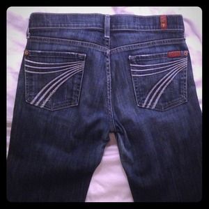 Seven7  flared leg dark wash jeans (28)