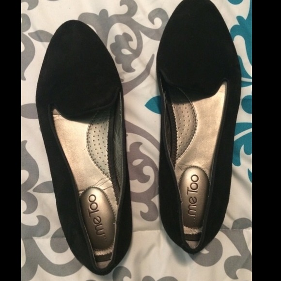 Me Too black suede flats